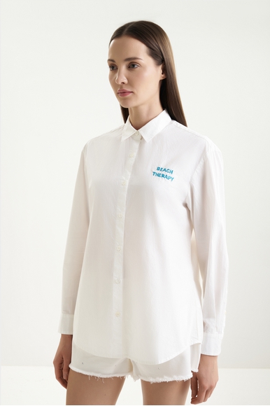 Хлопковая блузка с длинным рукавом MC2 Saint Barth BRIGITTEEMBRY купить в интернет-магазине Bestelle фото 1