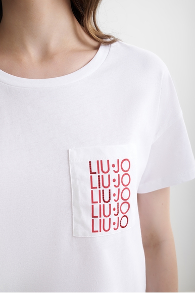 Женская хлопковая футболка LIU JO VA5152JS923 купить в интернет-магазине Bestelle фото 4