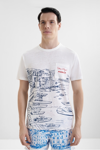 Мужская льняная футболка MC2 Saint Barth ECSTASEA купить в интернет-магазине Bestelle фото 1