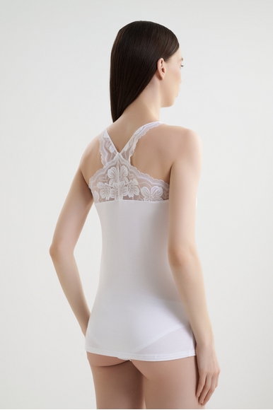 Женская белая майка с кружевом Nina von C 16410346 купить в интернет-магазине Bestelle фото 2