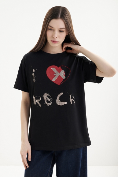 Женская черная футболка Richmond X UWA25283TS купить в интернет-магазине Bestelle фото 1