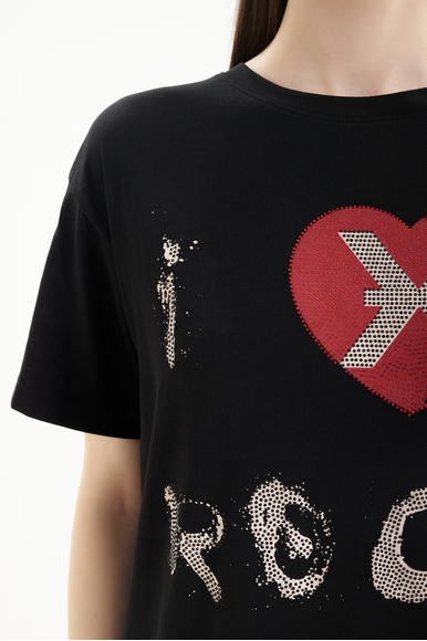 Женская черная футболка Richmond X UWA25283TS купить в интернет-магазине Bestelle фото 4