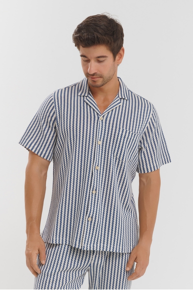 Мужская хлопковая рубашка с коротким рукавом MC2 Saint Barth KALEACROCHET купить в интернет-магазине Bestelle фото 1