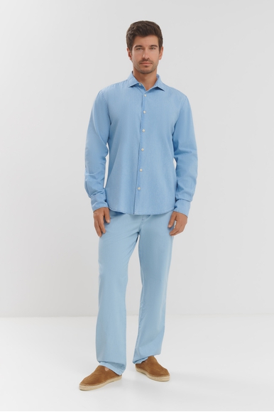 Мужская голубая рубашка MC2 Saint Barth PAMPLONA_CO купить в интернет-магазине Bestelle фото 3