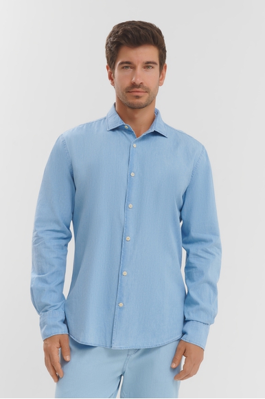 Мужская голубая рубашка MC2 Saint Barth PAMPLONA_CO купить в интернет-магазине Bestelle фото 1