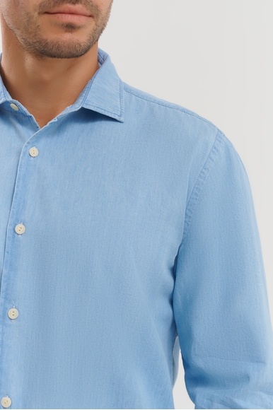 Мужская голубая рубашка MC2 Saint Barth PAMPLONA_CO купить в интернет-магазине Bestelle фото 4