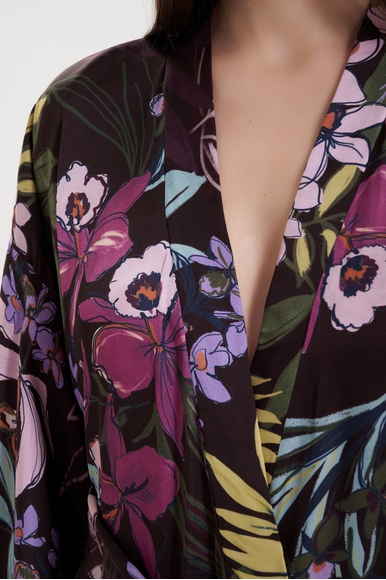 Женский короткий халат с цветочным принтом  Maison Lejaby N1291 купить в интернет-магазине Bestelle фото 4