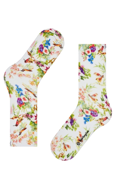 Носки женские белые Joyful Flower Burlington 27157 купить в интернет-магазине Bestelle фото 3