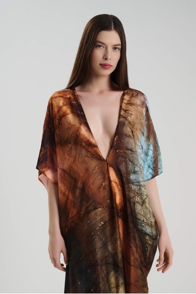 Длинное шёлковое платье с принтом  MONA 10144205 купить в интернет-магазине Bestelle фото 3