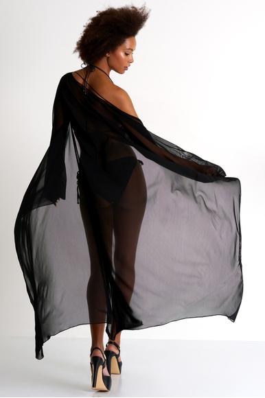 Женский черный пляжный халат Shan 42433-87 купить в интернет-магазине Bestelle фото 2