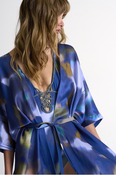 Женский синий пляжный халат из шелка Shan 52421-87 купить в интернет-магазине Bestelle фото 4