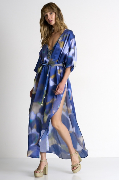 Женский синий пляжный халат из шелка Shan 52421-87 купить в интернет-магазине Bestelle фото 2