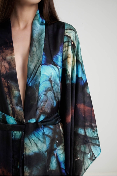 Длинное платье из шелка с принтом  MONA 9907038 купить в интернет-магазине Bestelle фото 4