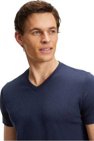 Футболка мужская синяя из хлопка PIMA COTTON FALKE 62105 купить в интернет-магазине Bestelle фото 4