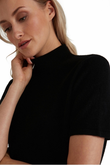 Черное платье миди с короткми рукавами FALKE 64314 купить в интернет-магазине Bestelle фото 3