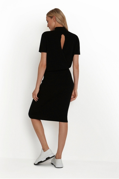 Черное платье миди с короткми рукавами FALKE 64314 купить в интернет-магазине Bestelle фото 2