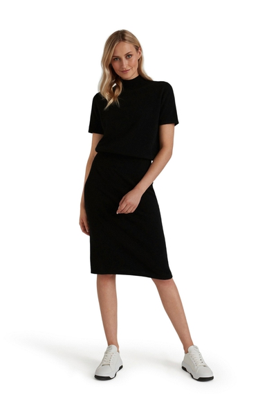 Черное платье миди с короткми рукавами FALKE 64314 купить в интернет-магазине Bestelle фото 1