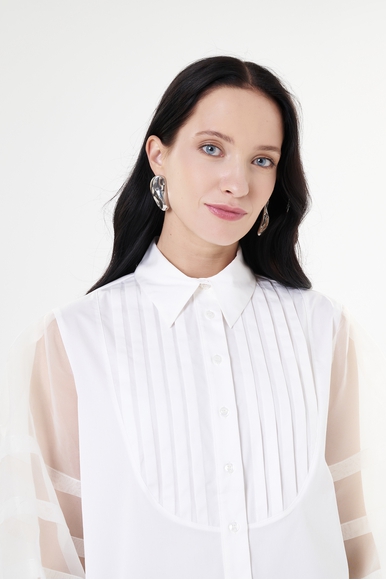 Белая блузка с длинным рукавом Milva Mi 8122 купить в интернет-магазине Bestelle фото 4