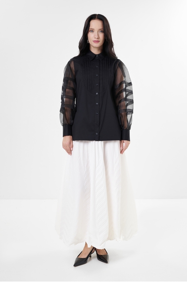 Черная блузка с длинным рукавом Milva Mi 8122 купить в интернет-магазине Bestelle фото 3
