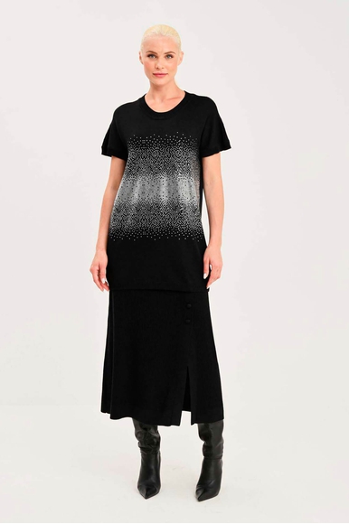  Черный шерстяной джемпер со стразами  Daniela Drei 9744 купить в интернет-магазине Bestelle фото 3