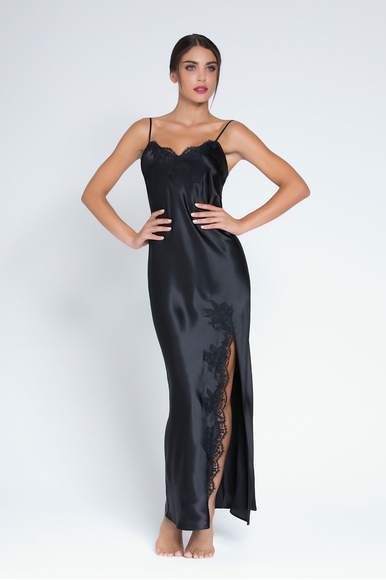 Ночная шелковая кружевная черная длинная женская сорочка Lise Charmel ALC1180 купить в интернет-магазине Bestelle фото 1