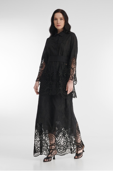 Чёрная длинная юбка с кружевом Milva Mi 2504 купить в интернет-магазине Bestelle фото 4