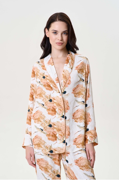 Женская домашняя рубашка с цветочным принтом  Petit Pas 101157 купить в интернет-магазине Bestelle фото 6