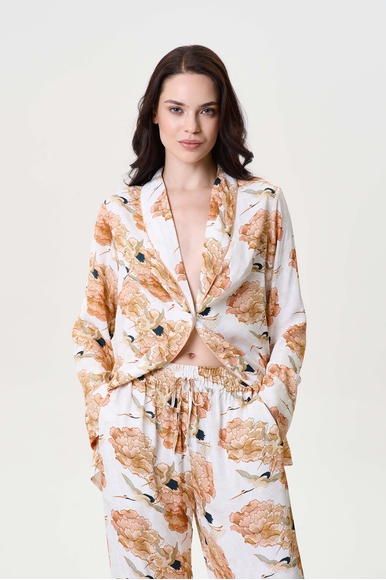 Женская домашняя рубашка с цветочным принтом  Petit Pas 101157 купить в интернет-магазине Bestelle фото 1