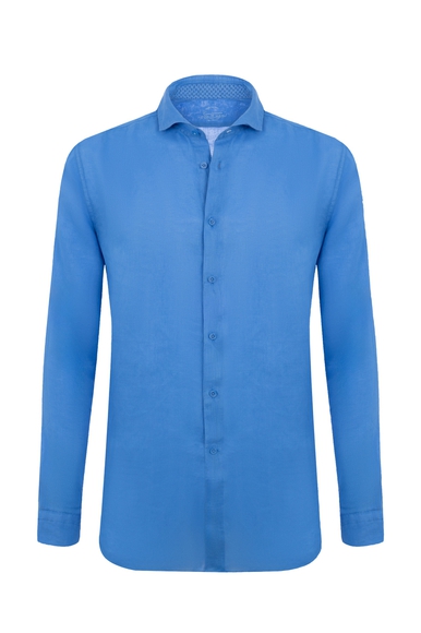 Мужская синяя рубашка из льна Camicissima CCLLLMPBG017650 купить в интернет-магазине Bestelle фото 1
