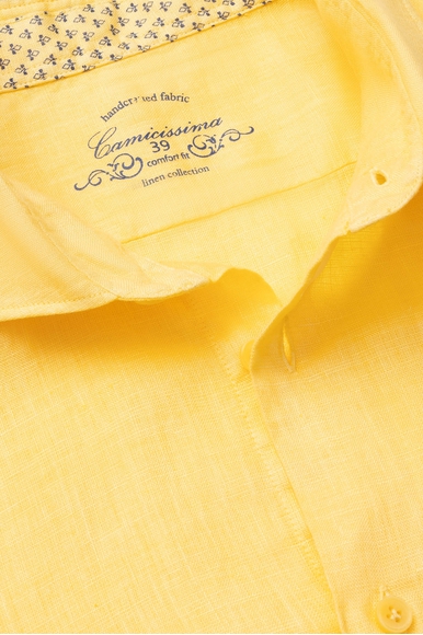 Мужская жёлтая рубашка из льна Camicissima CCLLLMPBG017650 купить в интернет-магазине Bestelle фото 2