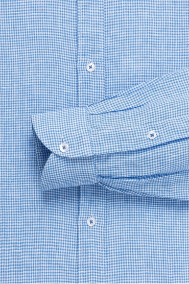 Мужская голубая рубашка из льна Camicissima CCLLLMPBG028452 купить в интернет-магазине Bestelle фото 2