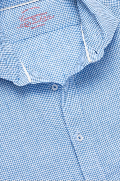 Мужская голубая рубашка из льна Camicissima CCLLLMPBG028452 купить в интернет-магазине Bestelle фото 3