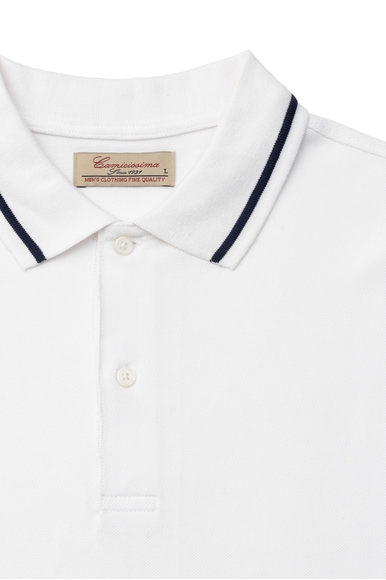 Мужское белое поло из хлопка Camicissima CDPOLLPBG000P96 купить в интернет-магазине Bestelle фото 2