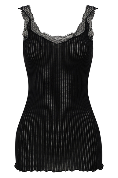 Майка женская чёрная с кружевом Zimmerli 2602187 купить в интернет-магазине Bestelle фото 5