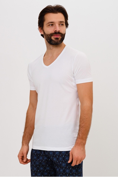 Мужская белая домашняя футболка Calida 14086 купить в интернет-магазине Bestelle фото 1