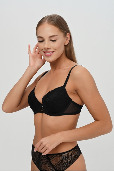 Черный бюстгальтер с плотными чашками пуш-ап Antigel ECH8047 купить в интернет-магазине Bestelle фото 1