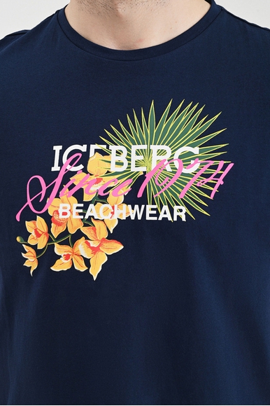  Мужская хлопковая футболка с принтом  ICEBERG ICE3MTS02 купить в интернет-магазине Bestelle фото 4