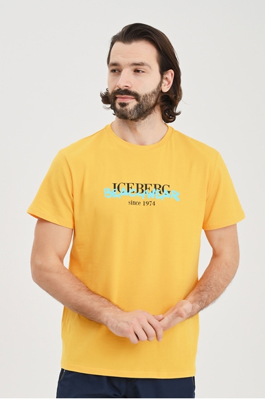  Мужская желтая футболка из хлопка ICEBERG ICE3MTS01 купить в интернет-магазине Bestelle фото 1