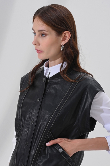 Женский черный жилет с карманами Caterina Leman KA 5309-65 купить в интернет-магазине Bestelle фото 4
