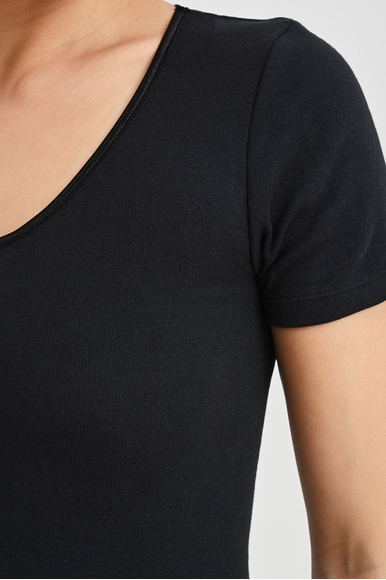 Черная футболка из хлопка Naturana 2464 купить в интернет-магазине Bestelle фото 4