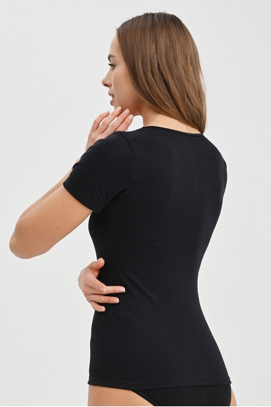 Черная футболка из хлопка Naturana 2464 купить в интернет-магазине Bestelle фото 3