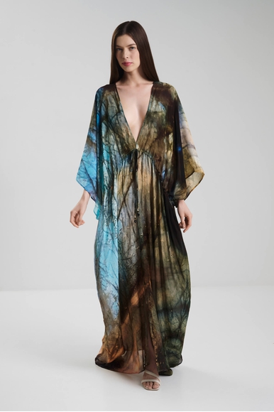 Длинное платье из шёлка с принтом  MONA 10143655 купить в интернет-магазине Bestelle фото 1