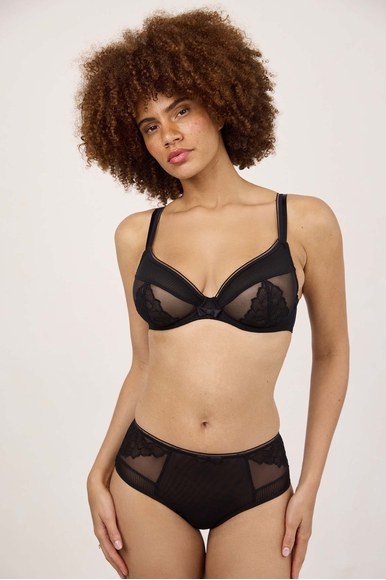 Чёрный бюстгальтер с мягкими чашками и кружевом  Maison Lejaby E12436 купить в интернет-магазине Bestelle фото 2