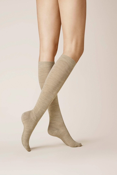 Гольфы женские бежевые Soft Wool Cotton Kunert 110289200 купить в интернет-магазине Bestelle фото 1