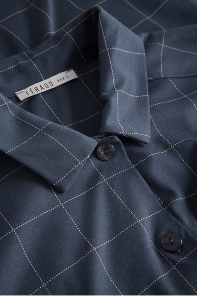 Длинная хлопковая сорочка-рубашка в клетку на пуговицах Feraud 3883159 купить в интернет-магазине Bestelle фото 3