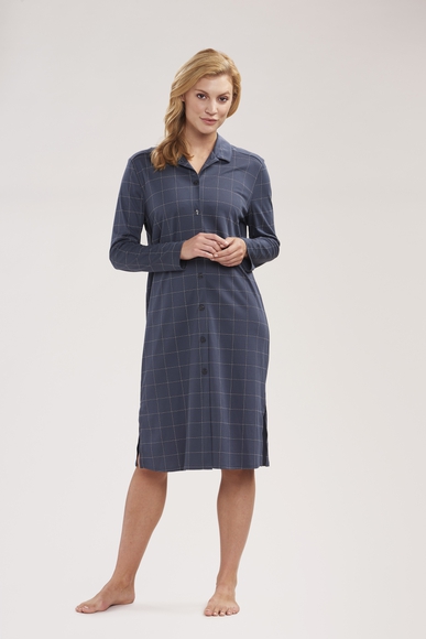 Длинная хлопковая сорочка-рубашка в клетку на пуговицах Feraud 3883159 купить в интернет-магазине Bestelle фото 1