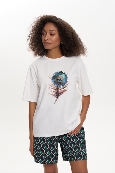 Женская футболка из хлопка с принтом Petit Pas 101084 купить в интернет-магазине Bestelle фото 1