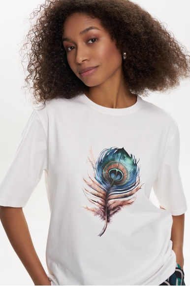 Женская футболка из хлопка с принтом Petit Pas 101084 купить в интернет-магазине Bestelle фото 3