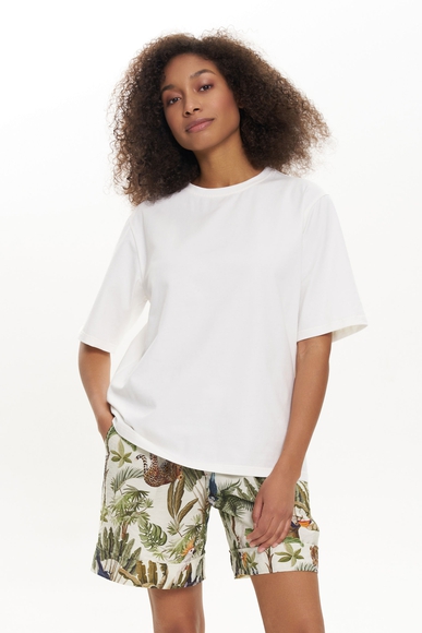 Женская белая футболка из хлопка Petit Pas 101084 купить в интернет-магазине Bestelle фото 1