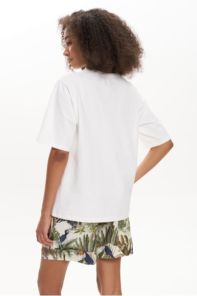 Женская белая футболка из хлопка Petit Pas 101084 купить в интернет-магазине Bestelle фото 2